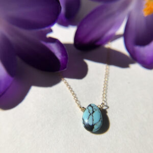 Turquoise & Gold Drop Necklace